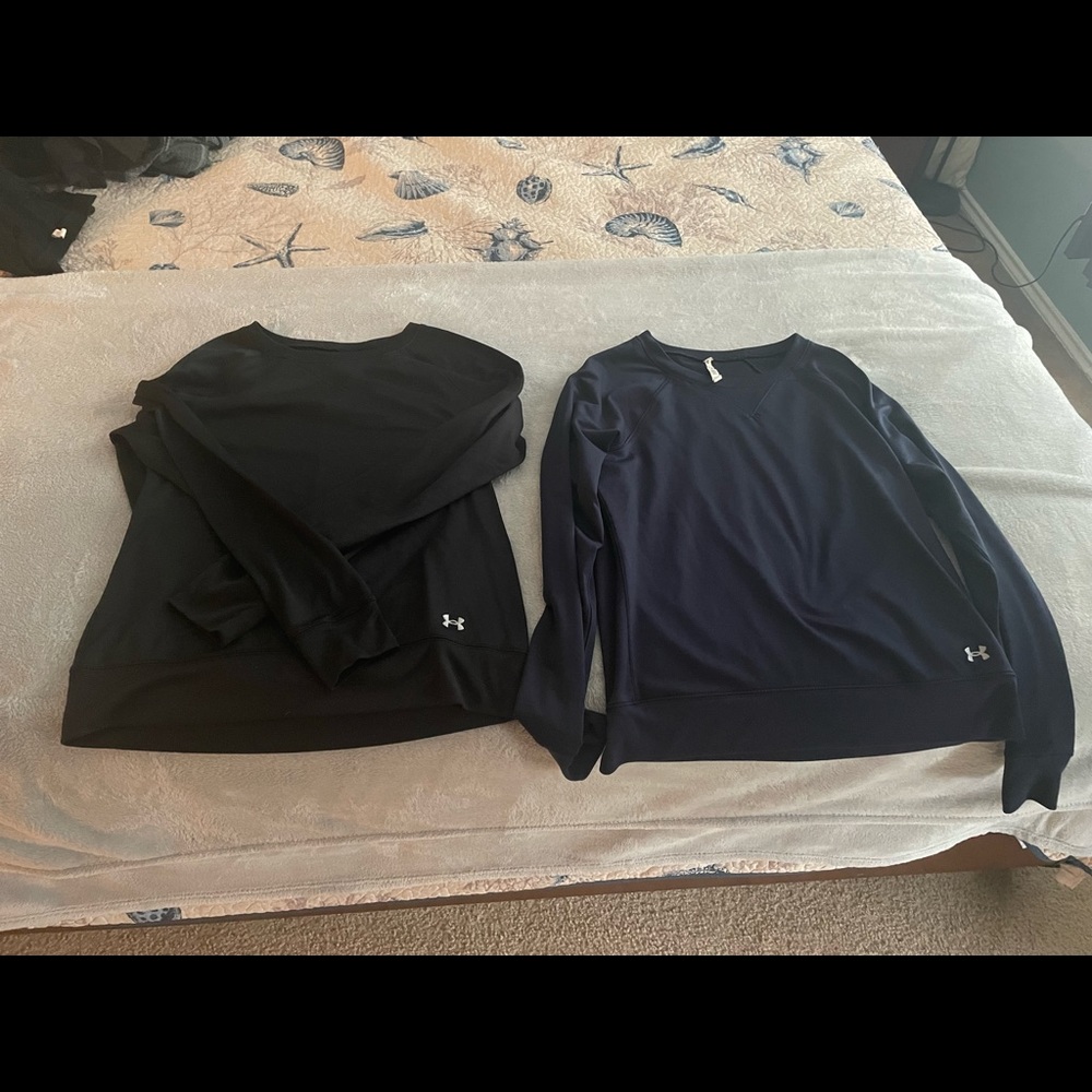 2 large under armour long sleeve cold gear shirts